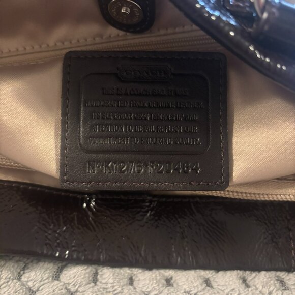 Coach Madison Patent Leather Satchel F20464 – Mahogany Brown Glossy Purse - Picture 3 of 8